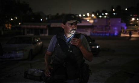Alfonso Margarito Martínez Esquivel shares information on a murder scene in Tijuana Baja, in May 2019, Mexico.
