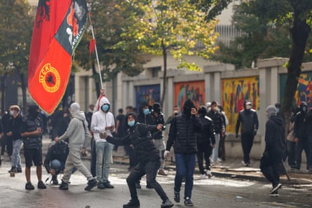 Anti-government protest in Tirana.