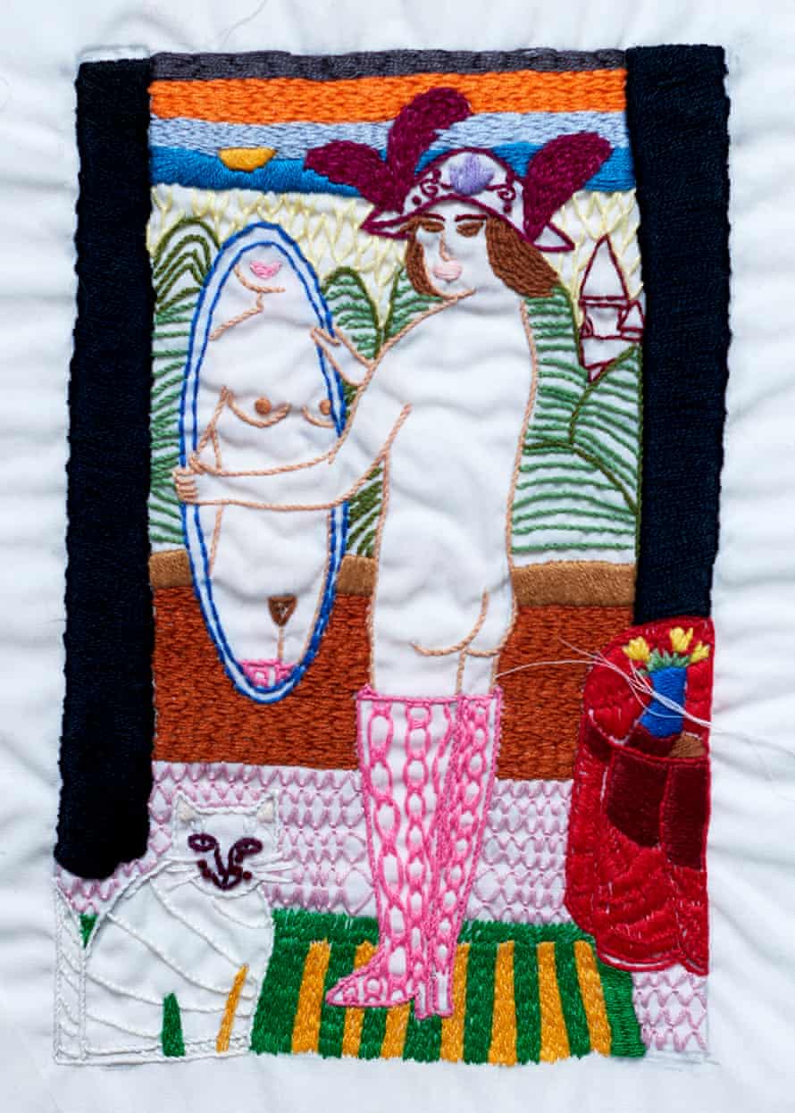 An artwork by Fauzia, one of a series found in her portfolio after her death.