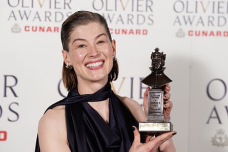 Rosamund Pike with her best actress award for Inter Alia.
