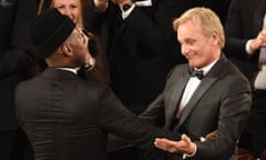 US-OSCARS-SHOW<br>US actor Mahershala Ali and US actor Viggo Mortensen celebrate the award for Best Picture for the movie “Green Book” during the 91st Annual Academy Awards at the Dolby Theatre in Hollywood, California on February 24, 2019. (Photo by VALERIE MACON / AFP)VALERIE MACON/AFP/Getty Images