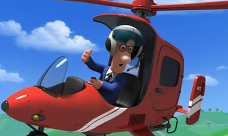 The shiny new Postman Pat and his helicopter.