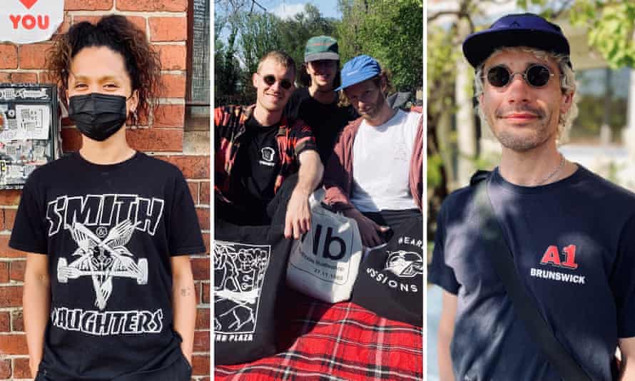 Rico at Smith and Daughters; James in an A1 Bakery tee; Eric, Harriet and Dan at a picnic.