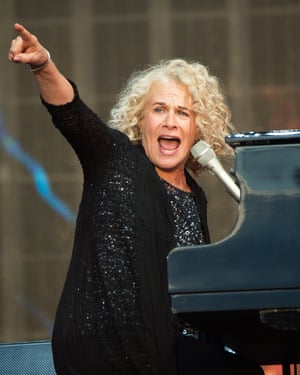 King performing Tapestry in London’s Hyde Park – her first UK concert in 27 years – 3 July 2016.
