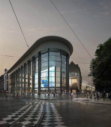 An artist’s vision of the exterior of the Kanal arts space at night