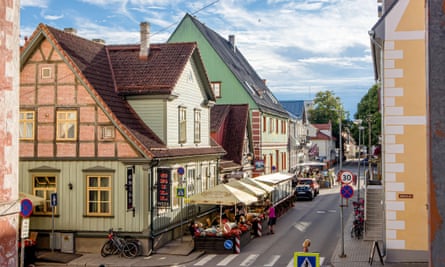 Houses and market stalls