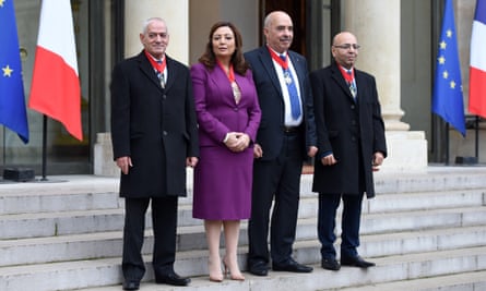 The Tunisian national dialogue quartet, including Ouided Bouchamaoui, who won the 2015 Nobel peace prize