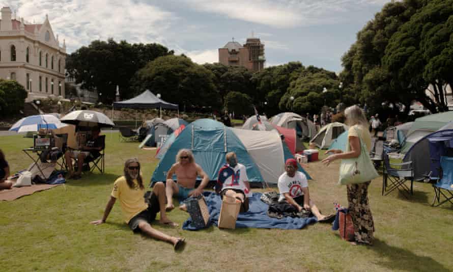 Dozens of tents sprouted up around Parliament.