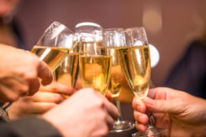 Filled Champagne glasses