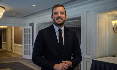European Commissioner for the Environment Virginijus Sinkevicius poses for a photo as the High Seas Treaty opens for signatures, on the sidelines of the 78th United Nations General Assembly, at the Regis Hotel in New York City on September 20, 2023.