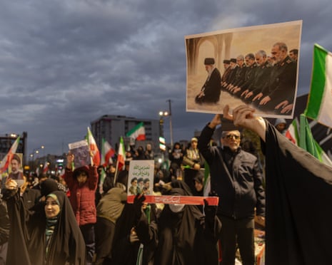 Iranians gather at a rally in Tehran on Friday