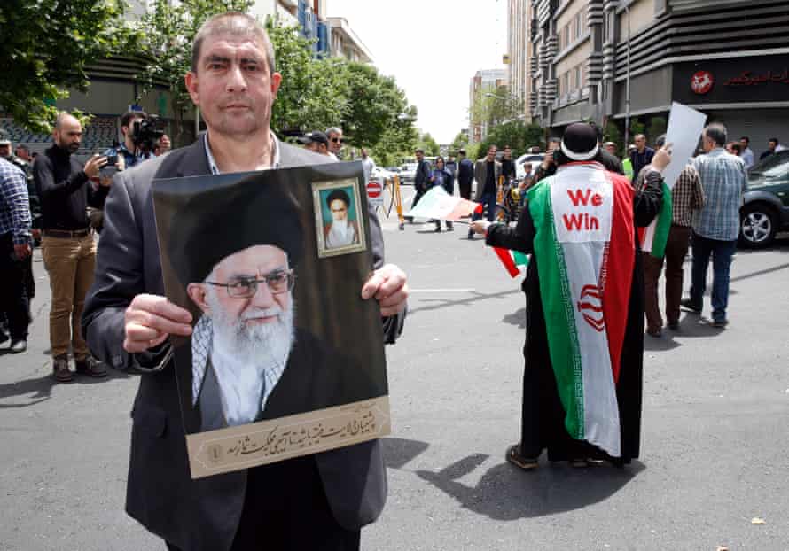 An anti-US rally in Tehran, in support of Iran’s decision to pull out from the nuclear deal.