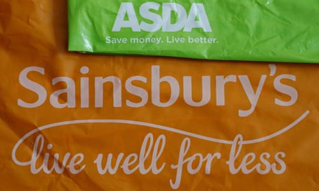 Shopping bags from Asda and Sainsbury’s