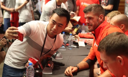 Fraser Forster poses for a photo during Southampton’s recent trip to Shanghai