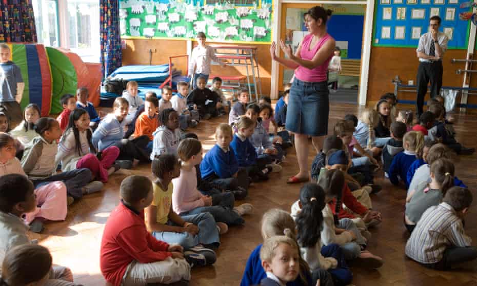 A primary school assembly.