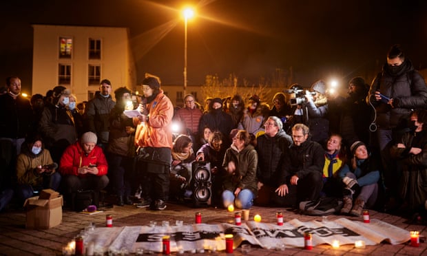 A candlelit vigil in Calais to remember the people who lost their lives in the Channel on on Wednesday.