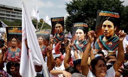 Supporters of Thelma Cabrera, presidential candidate for the Movimiento para la Liberacion de los Pueblos party, attend her rally at Plaza de la Constitución, in Guatemala City earlier this month.