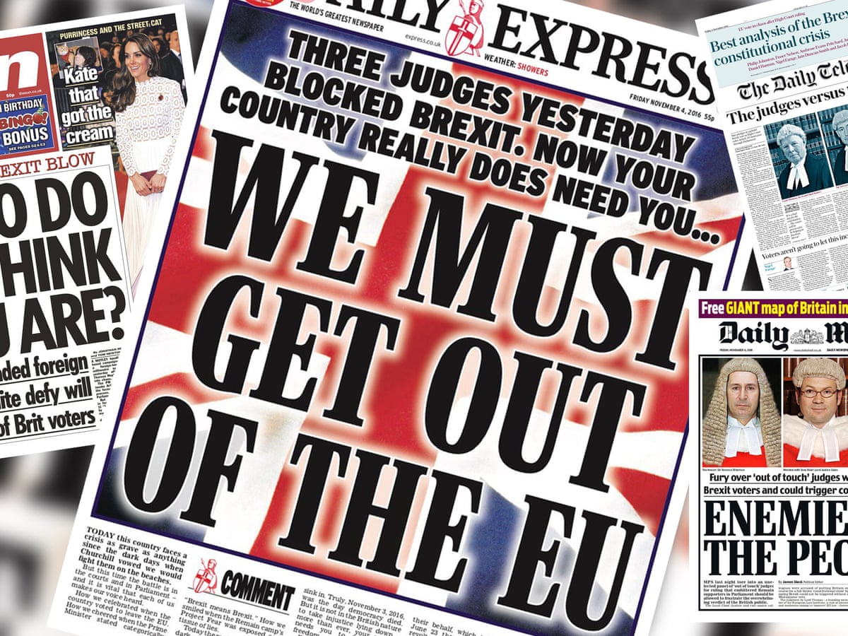 Tyggegummi entusiastisk målbar British newspapers react to judges' Brexit ruling: 'Enemies of the people'  | Brexit | The Guardian