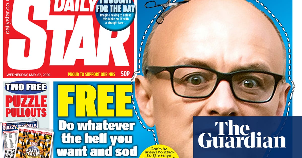 Daily Star includes Dominic Cummings do whatever the hell you want mask