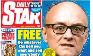 The Daily Star’s cut-out-and-keep Dominic Cummings mask. It promises immunity from coronavirus lockdown rules.