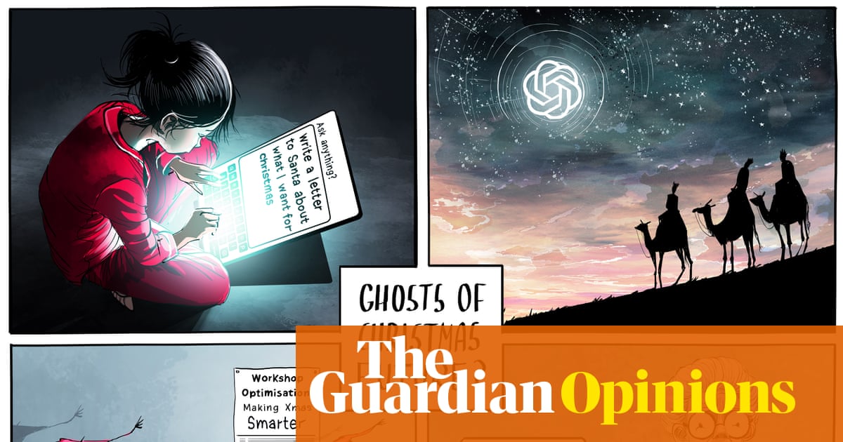 Navigating AI and Christmas: A Cartoon Reflection