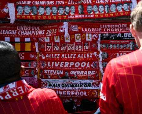Scarves on display at Anfield