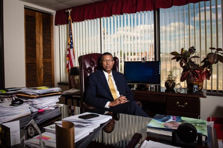 Tuskegee’s Mayor Lawrence F. Haygood, Jr. sits in his office located inside the Tuskegee Municipal Complex in Tuskegee, Alabama on Thursday, May 20, 2021.