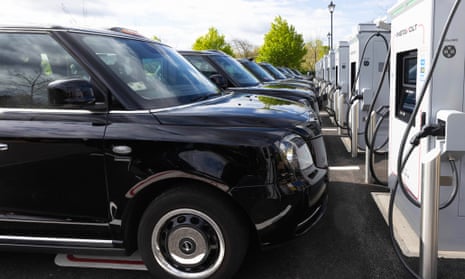 A rapid charging hub for black cabs at Syon Park in south-west London