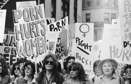 Steinem in a march in New York City protesting against pornography.