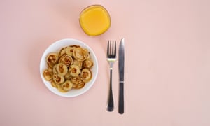 Mini pancake cereal in a bowl
