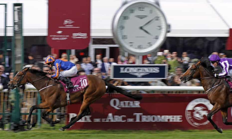 Found, ridden by Ryan Moore, beats Highland Ree in the Prix de l’Arc de Triomphe at Chantilly.