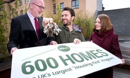 Wheatley Housing Group’s Martin Armstrong, Social Bite’s Joshua Littlejohn and Suzanne Fitzpatrick,a professor at Heriot-Watt University.
