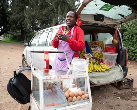Fauzia Owinde selling food from her car