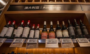 Australian wine seen on a store shelf in Shanghai, China.