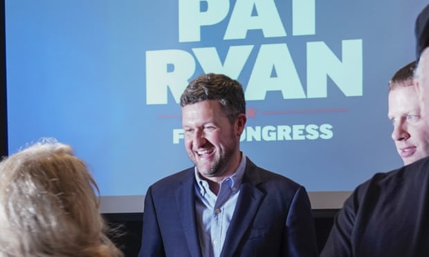 Pat Ryan speaks to supporters during a campaign rally in New York. 
