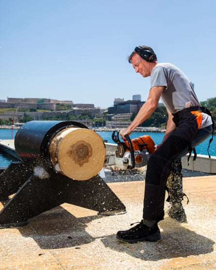 Tim Dowling at the Timbersports Champions Trophy in Marseille