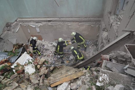 Emergency services said that seven people were rescued from the rubble.