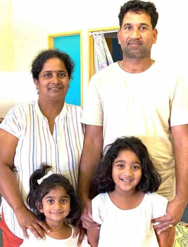 Detained Tamil family Priya, Nades Murugappan and their Australian-born daughters Kopika and Tharnicaa.