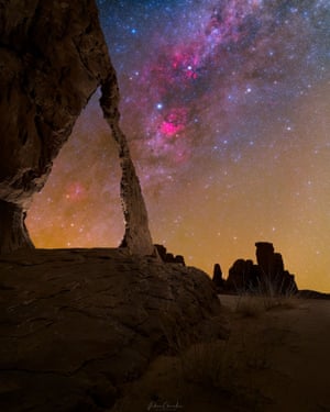 Milky Way above rock formations