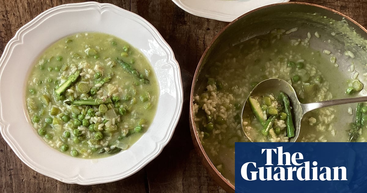 Rachel Roddy's recipe for asparagus, pea and rice soup-stew | A kitchen in Rome