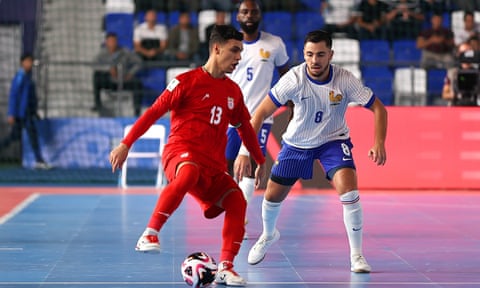 Iran on the ball against France at the Futsal World Cup on Sunday