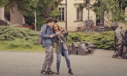 Eisenberg and Jennifer Grey in the film.