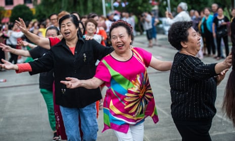 Square dancers in China's Guizhou province