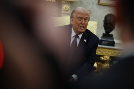 Trump addressing the media