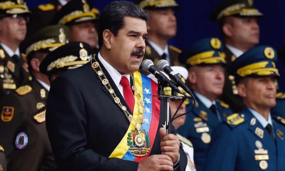 Nicolás Maduro delivers a speech in Caracas on 4 August. 