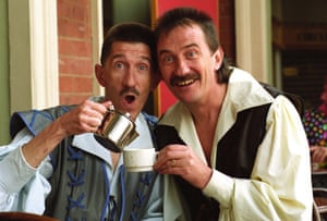 The Chuckle Brothers’ Paul and Barry Elliott in character for Snow White in 1993.