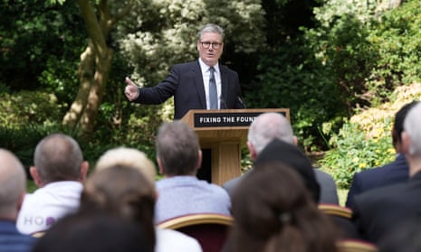 Keir Starmer speaking in the Downing Street garden