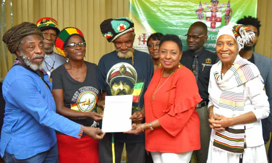 Barbara Blake-Hannah (right) in her role as cultural liaison for the Jamaican government, alongside Olivia Grange, the culture minister