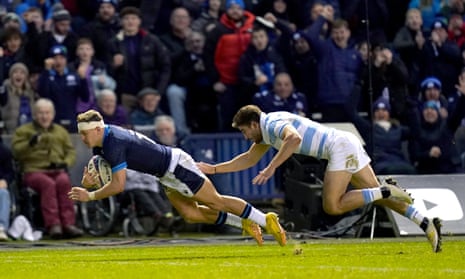 Darcy Graham scores Scotland’s fourth try against Argentina
