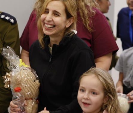 Danielle Aloni and her daughter Emilia after their release.